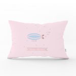 Pembe Zeminli Çizgili Özel Tasarım Bebek Odası Dikdörtgen Yastık Kılıfı Realhomes