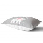 Gri Zeminde Wellcome Baby Desenli Dijital Baskılı Bebek Odası  Dikdörtgen Yastık Kılıfı Realhomes