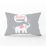 Gri Zeminde Wellcome Baby Desenli Dijital Baskılı Bebek Odası  Dikdörtgen Yastık Kılıfı Realhomes