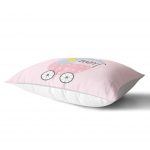 - Dik-4464-1 - Realhomes Pembe Zeminde Baby Shower Fil Desenli Dijital Baskılı Bebek Odası Dikdörtgen Yastık Kılıfı Realhomes