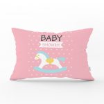 Beyaz Zeminde Bebek Arabası Desenli Bebek Odası Dikdörtgen Yastık Kılıfı Realhomes