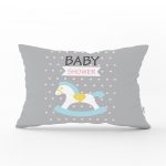 Pembe Zeminde Bebek Arabası Desenli Bebek Odası Dikdörtgen Yastık Kılıfı Realhomes