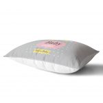 - Dik-4470-1 - Realhomes Gri Zeminde Baby Shower Desenli Özel Tasarım Bebek Odası Dikdörtgen Yastık Kılıfı Realhomes