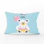 Gri Zeminde Puanlı Baby Shower Bebek Odası Dikdörtgen Yastık Kılıfı Realhomes