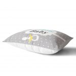 Gri Zeminde Balon ve Zürafa Bebek Odası Dikdörtgen Yastık Kılıfı Realhomes