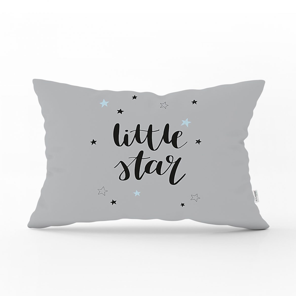 Beyaz Zeminde Little Star Yıldız Tasarımlı Bebek Odası Dikdörtgen Yastık Kılıfı Realhomes