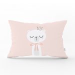- Dik-4498 - Realhomes Pembe Oh Baby Yazılı Özel Tasarım Dijital Baskılı Bebek Odası Dikdörtgen Yastık Kılıfı Realhomes