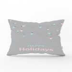 - Dik-4515 - Realhomes Gri Zeminli Tavşan Çizimli Bebek Odası Dikdörtgen Yastık Kılıfı Realhomes