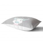 - Dik-4517-1 - Realhomes Gri Zeminli Haliday ve Kuşlar Özel Tasarım Bebek Odası Dikdörtgen Yastık Kılıfı Realhomes