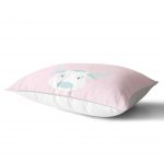 - Dik-4518-1 - Realhomes Mint Yeşili Renkli Little Love Özel Tasarımlı Bebek Odası Dikdörtgen Yastık Kılıfı Realhomes