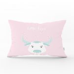 - Dik-4518 - Realhomes Mint Yeşili Renkli Little Love Özel Tasarımlı Bebek Odası Dikdörtgen Yastık Kılıfı Realhomes