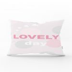 - Dik-4519 - Realhomes Gri Renkli Little Love Özel Tasarımlı Bebek Odası Dikdörtgen Yastık Kılıfı Realhomes