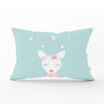 - Dik-4520 - Realhomes Pembe Renkte Little Love Özel Tasarımlı Bebek Odası Dikdörtgen Yastık Kılıfı Realhomes