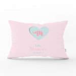 Gri Zeminde Pembe Fil Motifli Bebek Odası Dikdörtgen Yastık Kılıfı Realhomes