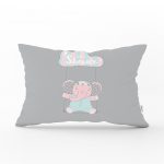 - Dik-4542 - Realhomes Salıncakta Fil Desenli Dijital Baskılı Bebek Odası Dikdörtgen Yastık Kılıfı Realhomes