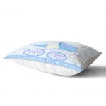 - Dik-4545-1 - Realhomes Pembe Zeminde Salıncakta Fil Desenli Bebek Odası Dikdörtgen Yastık Kılıfı Realhomes