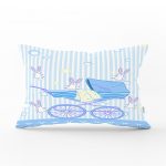 - Dik-4545 - Realhomes Pembe Zeminde Salıncakta Fil Desenli Bebek Odası Dikdörtgen Yastık Kılıfı Realhomes