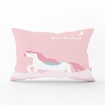 - Dik-4547 - Realhomes Mavi Çizgili Bebek Arabası Motifli Bebek Odası Dikdörtgen Yastık Kılıfı Realhomes