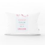 - Dik-4561 - Realhomes Yeşil Zeminde Unicorn At Tasarımlı Bebek Odası Dikdörtgen Yastık Kılıfı Realhomes