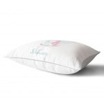 - Dik-4573-1 - Realhomes Pembe Zeminde Wellcome Little One Yazılı Özel Tasarım Çocuk Odası Dikdörtgen Yastık Kılıfı Realhomes