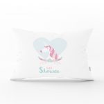 - Dik-4573 - Realhomes Pembe Zeminde Wellcome Little One Yazılı Özel Tasarım Çocuk Odası Dikdörtgen Yastık Kılıfı Realhomes