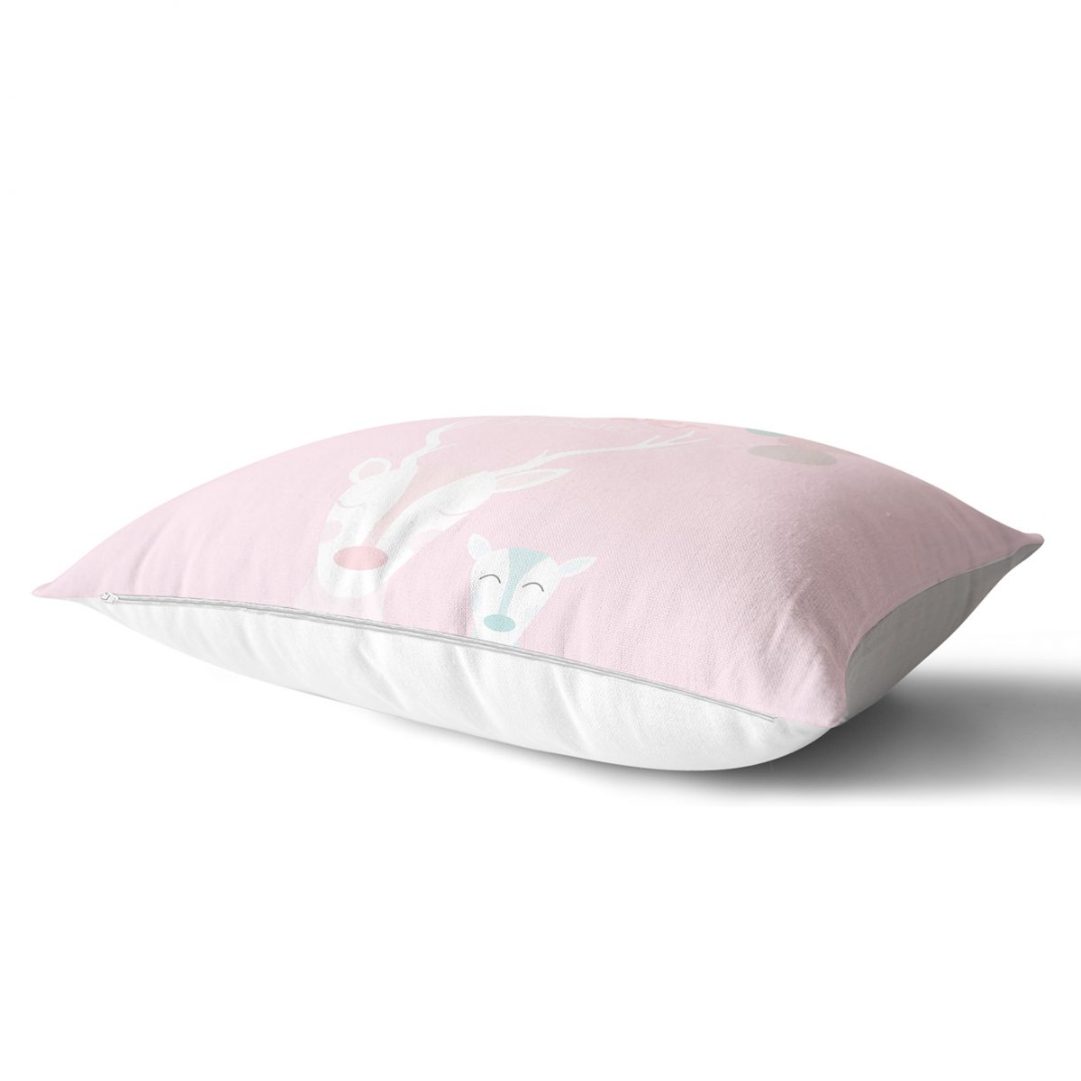 Pembe Zeminli Unicorn Baby Shower Desenli Çocuk Odası Dikdörtgen Yastık Kılıfı Realhomes