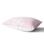 - Dik-4578-1 - Realhomes Pembe Zeminli Unicorn Baby Shower Desenli Çocuk Odası Dikdörtgen Yastık Kılıfı Realhomes