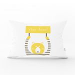 Beyaz Zeminde Unicorn Geyikler Tasarımlı Çocuk Odası Dikdörtgen Yastık Kılıfı Realhomes