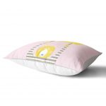 - Dik-4584-1 - Realhomes Gri Zeminde Unicorn Geyikler Tasarımlı Çocuk Odası Dikdörtgen Yastık Kılıfı Realhomes