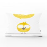 - Dik-4585 - Realhomes Beyaz Zeminde Ayıcık Motifli Dijital Baskılı Çocuk Odası Dikdörtgen Yastık Kılıfı Realhomes