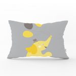 - Dik-4595 - Realhomes Sarı Zigzaglı I Love Animal Desenli Çocuk Odası Dikdörtgen Yastık Kılıfı Realhomes