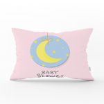 - Dik-4598 - Realhomes Gri Zeminde Uçan Balonlar ve Fil Desenli Çocuk Odası Dikdörtgen Yastık Kılıfı Realhomes