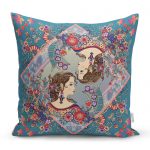 - realhomescomtr-K3746 - Realhomes Realhomes Kadın Motifli Dijtal Baskılı Modern Yastık Kırlent Kılıfı Realhomes