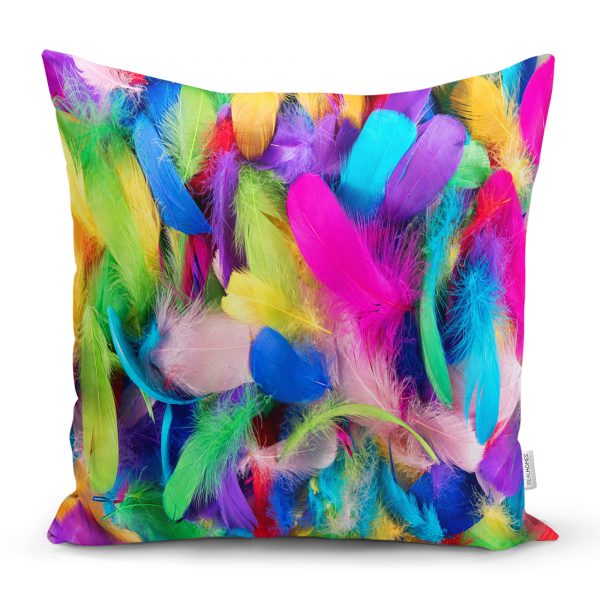 - realhomescomtr-K3759 - Realhomes  Realhomes Renkli Mozaik Motifli  Dijital Baskılı Modern Yastık Kırlent Kılıfı Realhomes