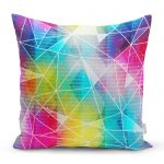 - realhomescomtr-K3761 - Realhomes  Realhomes Renkli Mozaik Motifli  Dijital Baskılı Modern Yastık Kırlent Kılıfı Realhomes