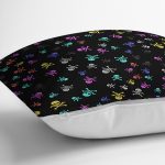 - realhomescomtr-K3771-2 - Realhomes  Realhomes Siyah Zeminde Renkli Motifler Dijital Baskılı Modern Yastık Kırlent Kılıfı Realhomes