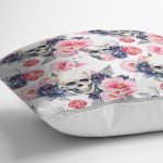 - realhomescomtr-K3777-2 - Realhomes Realhomes Beyaz Zeminde Kurukafa Motifli Özel Tasarım Dijital Baskılı Modern Yastık Kırlent Kılıfı Realhomes