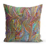 - realhomescomtr-K3780 - Realhomes Realhomes Suluboya Desenli Dijital Baskılı Modern Yastık Kırlent Kılıfı Realhomes