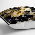 - realhomescomtr-K3795-2 - Realhomes Realhomes Siyah ve Gold Uyumu Özel Tasarım Dijital Baskılı Modern Yastık Kırlent Kılıfı Realhomes