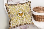 - realhomescomtr-K3799-1 - Realhomes Realhomes Altın Renkli Motifler Özel Tasarım Dijital Baskılı Modern Yastık Kırlent Kılıfı Realhomes