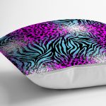 - realhomescomtr-K3803-2 - Realhomes Realhomes Renkli Leopar Desenli Dijtal Baskılı Modern Yastık Kırlent Kılıfı Realhomes