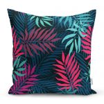 - realhomescomtr-K3812 - Realhomes Realhomes Renkli yapraklar Dijital Baskılı Modern Yastık Kırlent Kılıfı Realhomes