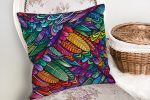 RealhomesModa Renkli Motifler Dijital Baskılı Modern Yastık Kırlent Kılıfı Realhomes