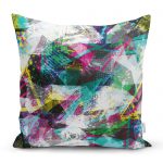 - realhomescomtr-K3820 - Realhomes  Realhomes Renkli Mozaik Motifli  Dijital Baskılı Modern Yastık Kırlent Kılıfı Realhomes