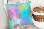- realhomescomtr-K3828-1 - Realhomes Realhomes Renkli Fraktal Motifli Dijital Baskılı Modern Yastık Kırlent Kılıfı Realhomes