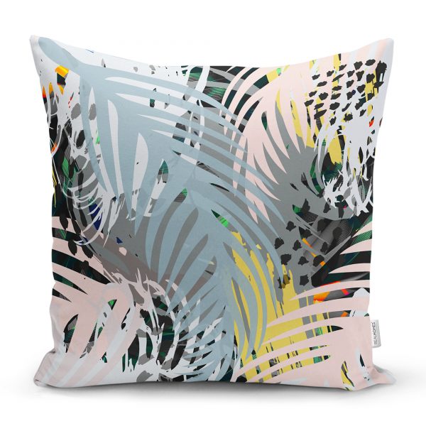 - realhomescomtr-K3830 - Realhomes  Realhomes Renkli Mozaik Motifli  Dijital Baskılı Modern Yastık Kırlent Kılıfı Realhomes