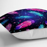 - realhomescomtr-K3831raporla-2 - Realhomes RealHomes Lacivert Zeminde Renkli Tüyler Desenli Yastık Kırlent Kılıfı Realhomes