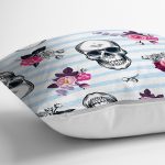 - realhomescomtr-K3834raporla-2 - Realhomes Mavi Çizgide Kurukafa Desenli Dijital Baskılı Yastık Kırlent Kılıfı Realhomes