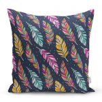 - realhomescomtr-K3855 - Realhomes  Realhomes Lacivert Zeminli Etnik Motifler Dijital Baskılı Modern Yastık Kırlent Kılıfı Realhomes