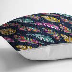 - realhomescomtr-K3855-2 - Realhomes  Realhomes Lacivert Zeminli Etnik Motifler Dijital Baskılı Modern Yastık Kırlent Kılıfı Realhomes